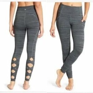 Athleta High Rise Chaturanga Cutout Leggings Tight - Grey - XXS - Extra Small